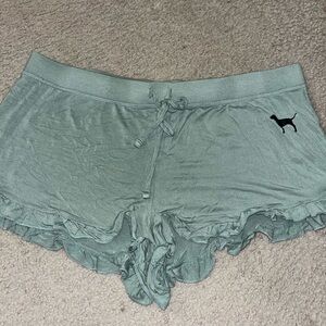 Victoria’s Secret PINK Green Ruffle Sleep Shorts Sz L